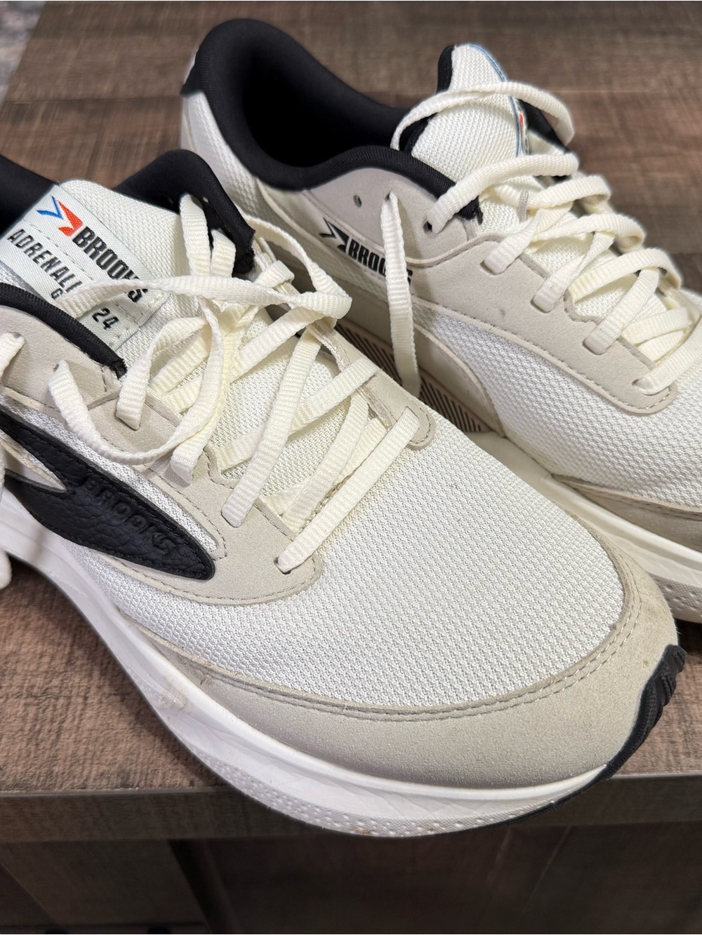 Brooks Men's Running Shoes in Cream with Black Accents
